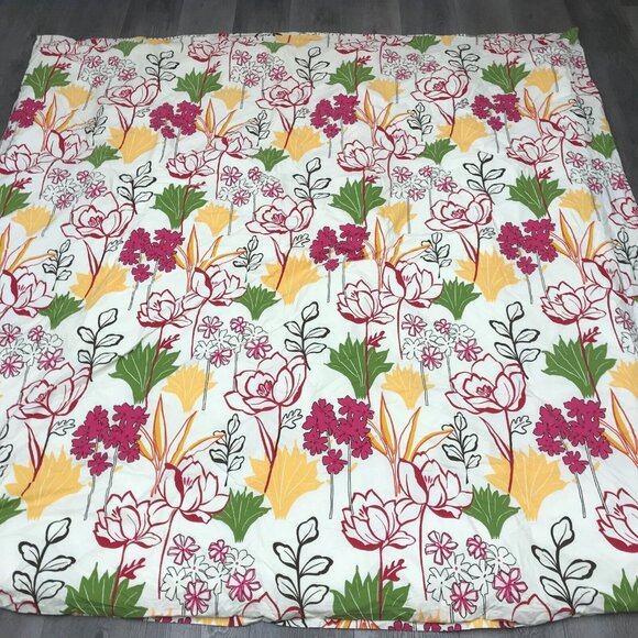 POTTERY BARN Full/ Queen Girl Teen Duvet Cover  Organic Cotton White Pink Floral - Picture 5 of 5